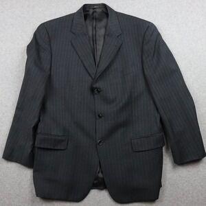 Joseph Abboud Blazer Mens 43R Wool 3-Button Suit Jacket Coat Formal Gray Striped
